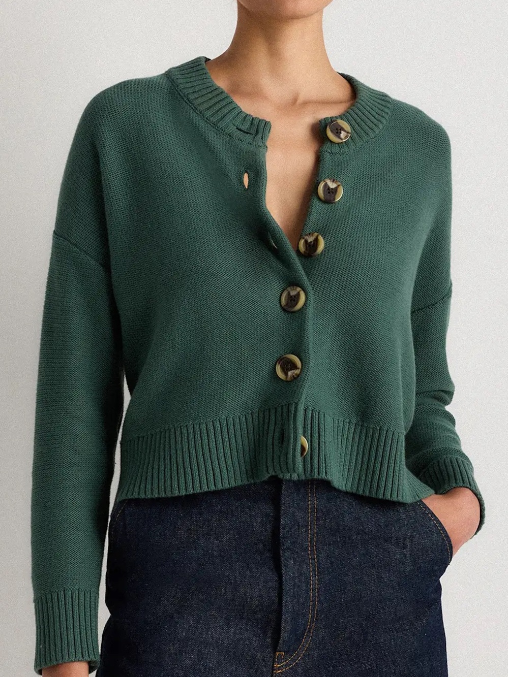 Quince 100% Organic Cotton Cropped Cardigan